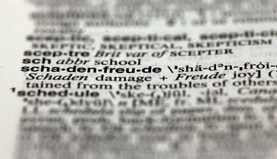 
              The word schadenfreude, from the 11th edition of Merriam-Webster